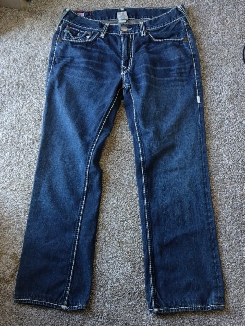 True Religion Men's Dark Blue Bootcut Jeans